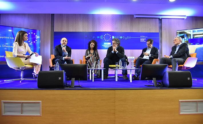 Anna-Kynthia Bousdoukou and five guests at the SNF Dialogues event