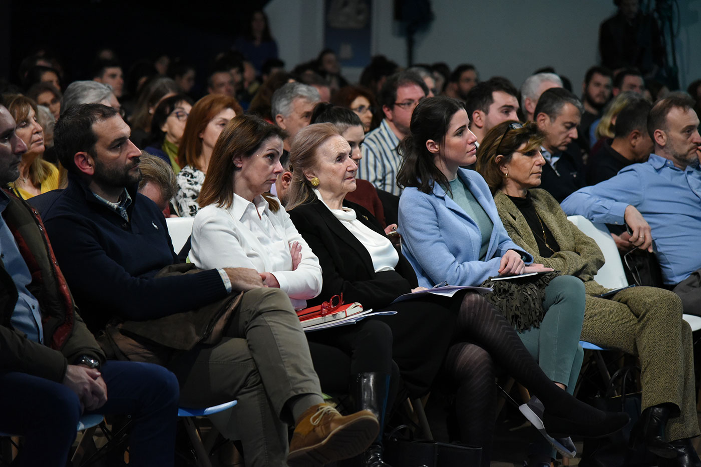 The crowd listening to the guests at the SNF Dialogues event