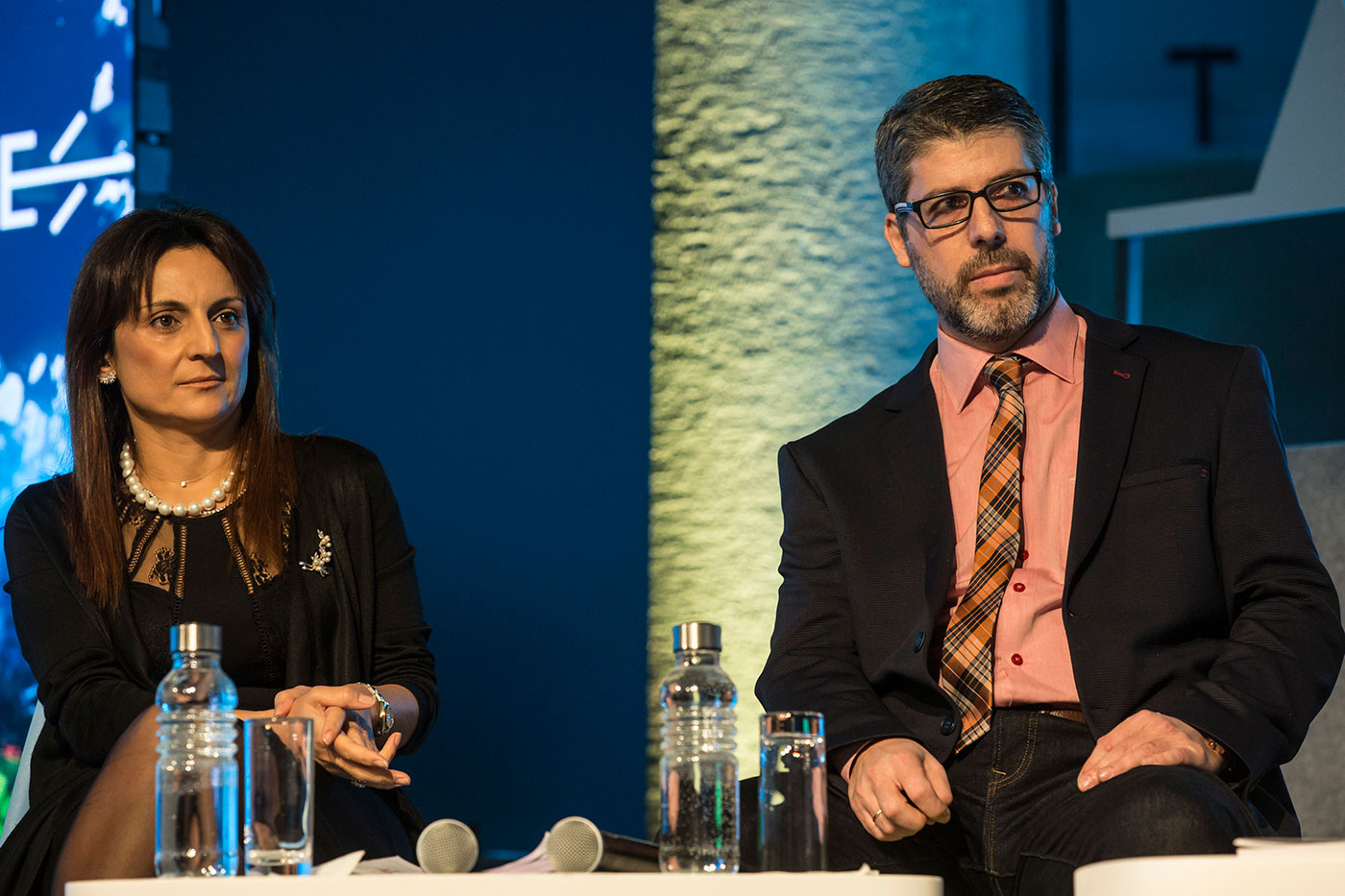 The two guests seated at the SNF Dialogues event