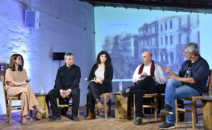 Anna-Kynthia Bousdoukou and four guests at the SNF Dialogues event