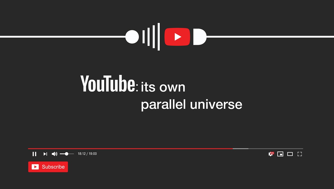 Banner which looks like a YouTube video saying 