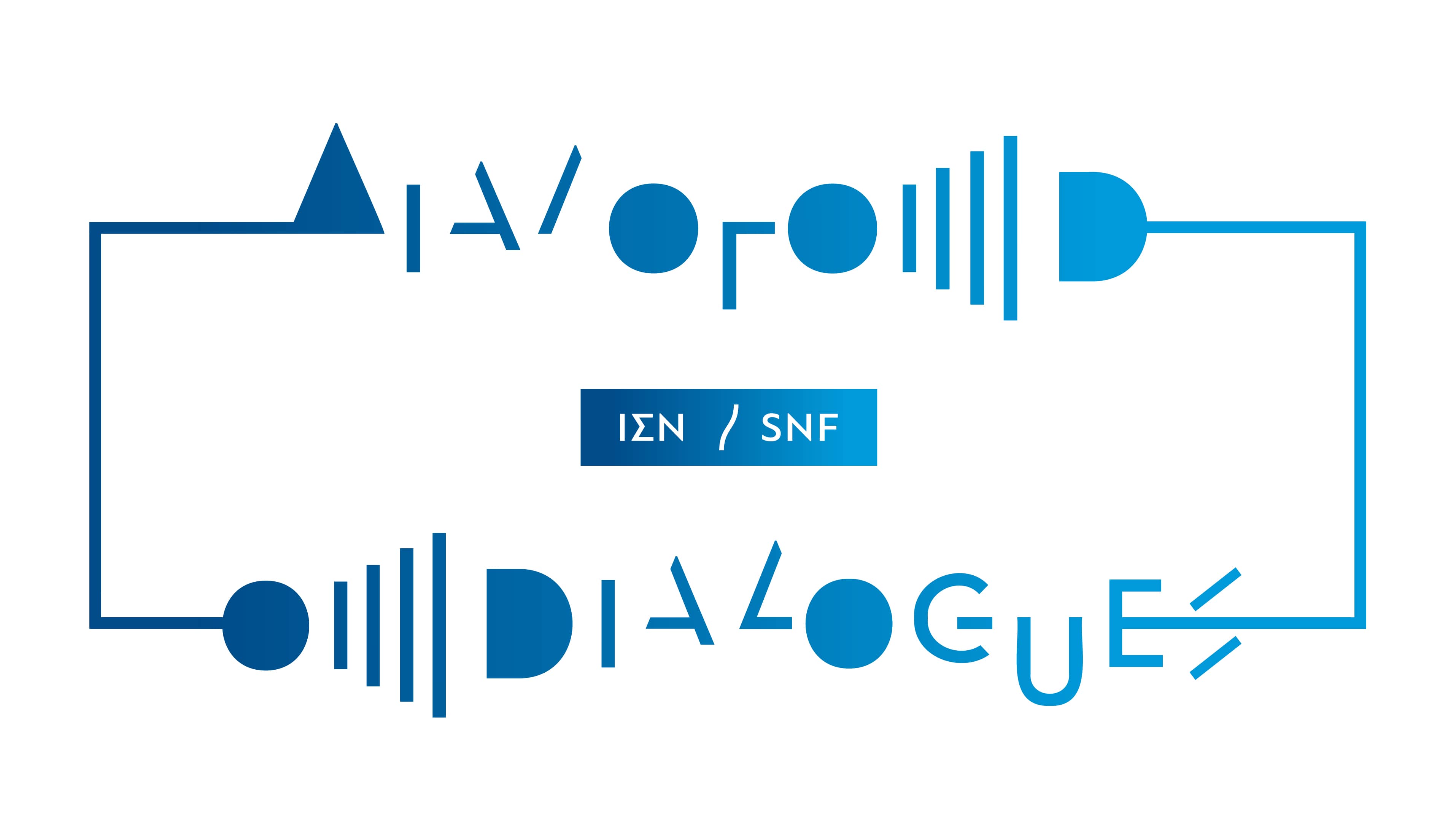 Banner with the SNF Dialogues logo on a white background